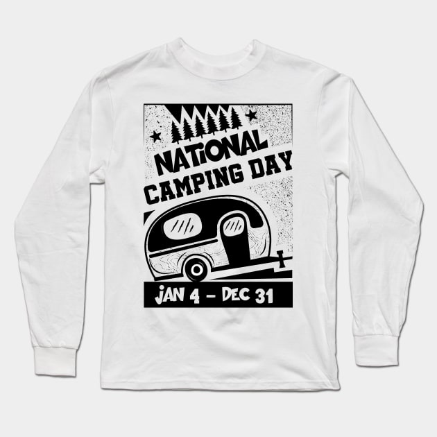 Camping day T-shirt Long Sleeve T-Shirt by Tesszero